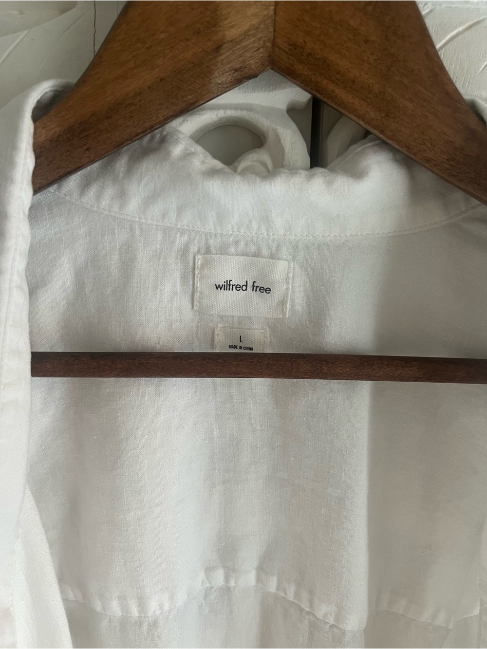 Aritzia Wilfred Free White Linen Oversized Boyfriend Button Up Shirt Large - Picture 2 of 6